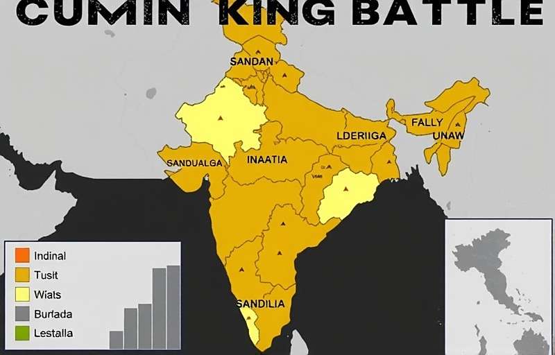Cumin King Battle Popularity Map Map of India showing Cumin King Battle popularity across different states